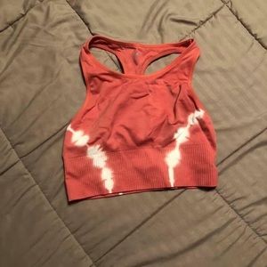 ZYIA Coral Tie-Dye Seamless Crop Tank Top